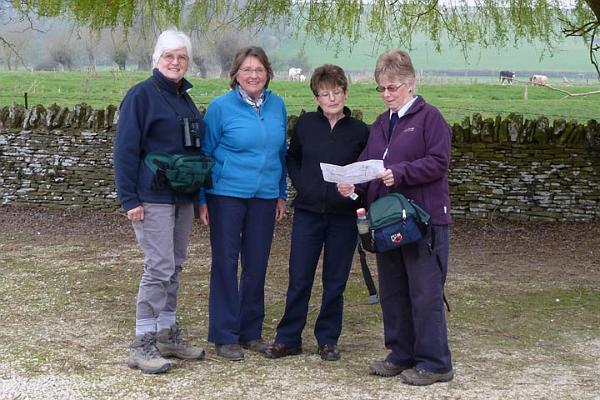 Judith, Jane, Mary and Jill.JPG - Walk at Asthall 30.3.12